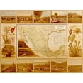 thumbnail image 2 of Vintage Maps 24x19 Gold Ornate Wood Framed with Double Matting Museum Art Print Titled - Agricultural Map of Mexico, 2 of 4