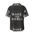 thumbnail image 2 of Gaeub Travel The World1 Men's Lapel Short Sleeve Shirt, Relaxed Fit Shirt, Soft and Breathable for Outdoors Party Travel - Medium, 2 of 7