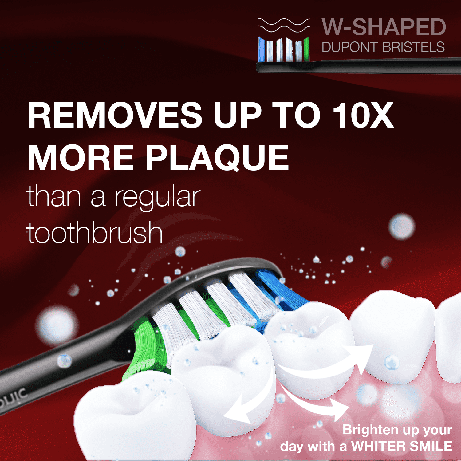 Wagner Stern IntelliBrush Series Whitening Electric Toothbrush with Pressure Sensor. Offers 4 Brushing Modes, 3 intensities, 8 Soft Brush Heads, and a Luxury Travel case.