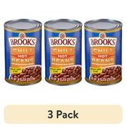 (3 pack) Brooks Chili Beans, Canned Red Beans in Chili Sauce, Hot Flavor, 40 oz.
