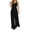 Black, variant on Women Adjustable Strap Button Wide Leg Jumpsuits Pants Bottoms