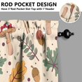 thumbnail image 3 of Mushroom (52) Kitchen Curtains - Vintage Tier Curtains for Bathroom Living RV Rod Pocket Window Drapes 36 Inch 2 Panels Set 27.5"x24" Window Treatment Tiers, 3 of 4
