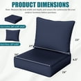 thumbnail image 2 of Kimunuk Outdoor Deep Seat Cushion Set, 24" x 24" x 6.5" Patio Furniture Chair Cushions Replacement for Sofa Couch, Navy, 2 of 6