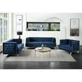 thumbnail image 4 of 41" Blue Velvet And Black Tufted Arm Chair, 4 of 7