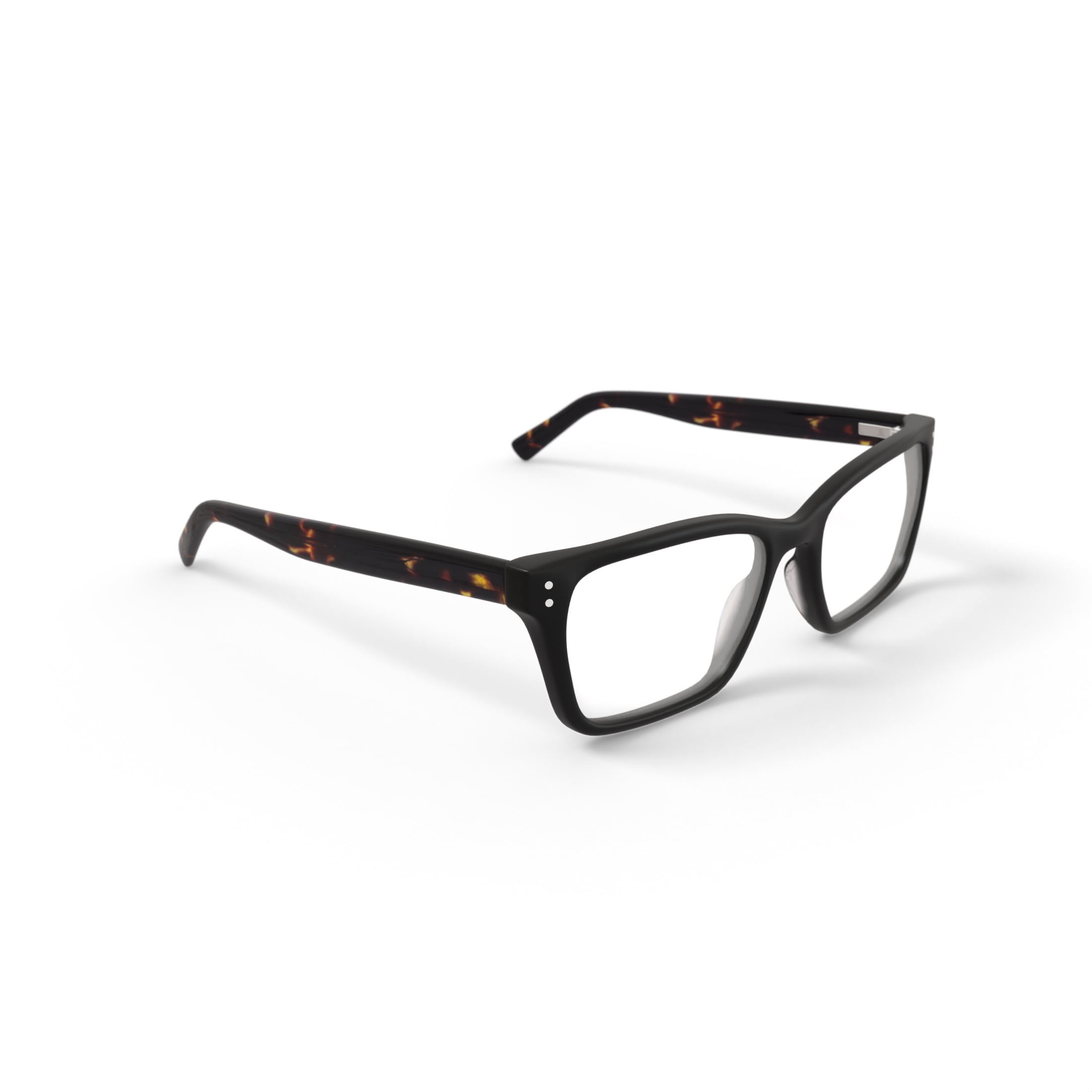 Walmart Men's MV014 Curtis Square Prescription Eyeglasses with Case, Shiny Black