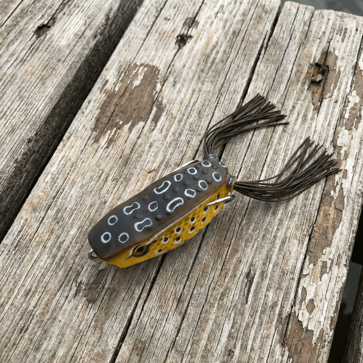 (3 pack) Ozark Trail Frog Popper Fishing Lure for Bass Fishing, Brown