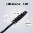 thumbnail image 5 of 50 Pcs Disposable Mascara Brush Wands, Soft Spiral Lash and Brow Applicators with Plastic Handle, for Eyebrow Extension and Makeup Use, Black, 5 of 6