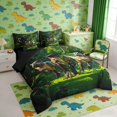 thumbnail image 2 of Erosebridal 3D Tyrannosaurus Rex Bedding Comforter Set for Kids, Green Jungle Leaves Full Bedding Set, 2 of 6