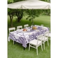 thumbnail image 3 of Outdoor Tablecloth with Umbrella Hole & Zipper, Purple Coastal Starfish Rectangle Tablecloth 60x102 Inch, Summer Coral Shell Nautical Beach Patio Table Cover Waterproof Table Cloth for Picnic/Party, 3 of 7