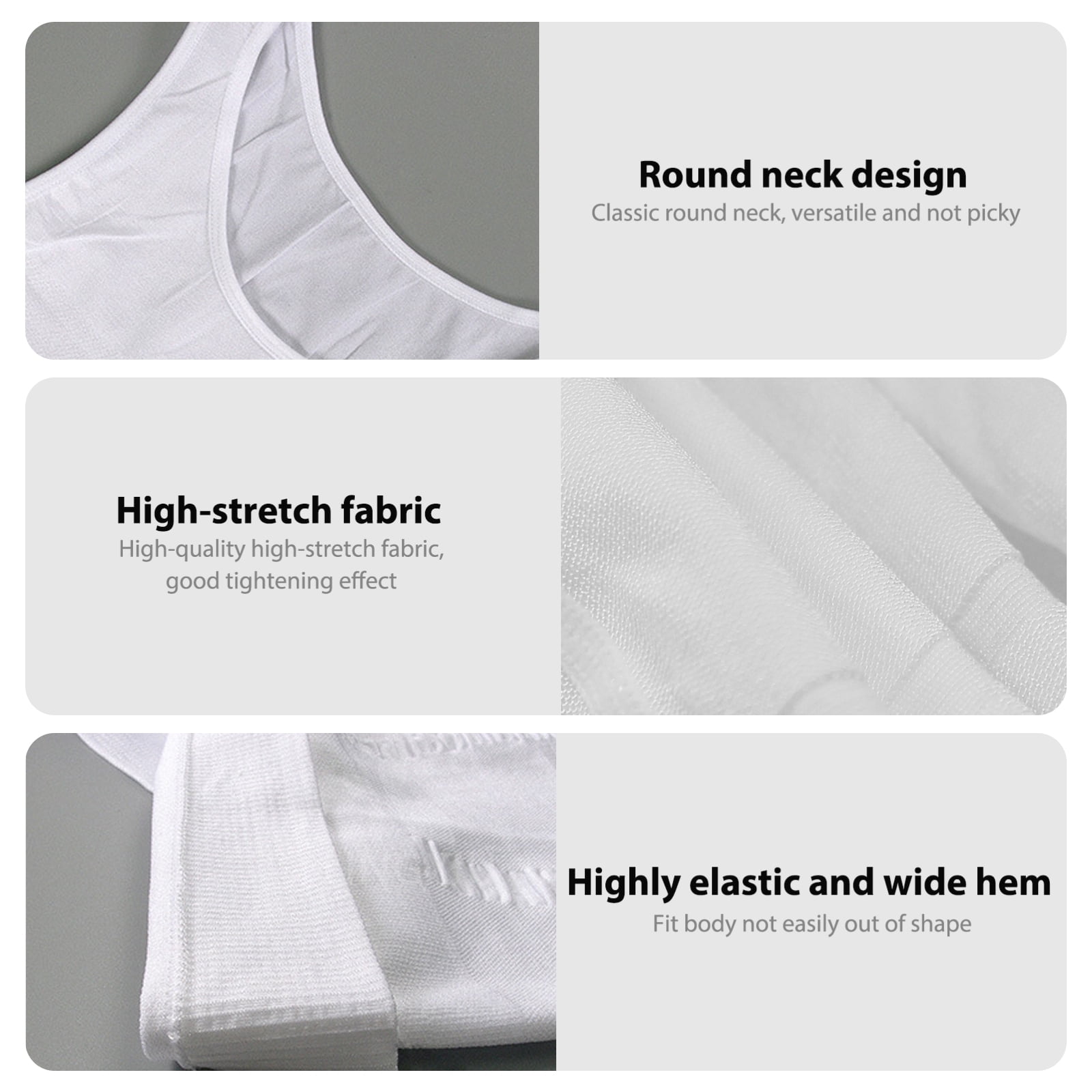 Mens Black Compression Undershirt and White Corset Vest Gynecomastia  Recovery Shapewear Bundle, Large