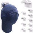 thumbnail image 1 of Adhesive Hat Hooks for Wall and Baseball Caps(10-Pack),Upgraded Version Hat Rack, Minimalist Hat Holder Design, No Drilling, 1 of 8