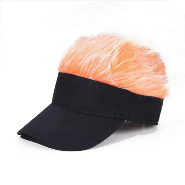 Zhuge Gorra de béisbol ajustable con visera y sombrero para el sol novedoso (negro y naranja)
