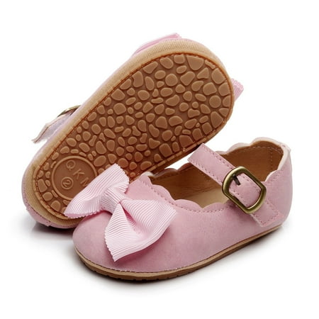

kpoplk Toddler Sandals Girl Infant Girls Single Shoes Bow Tiet First Walkers Shoes Buckle Strap Baby First Walking Shoes(Red)