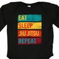 thumbnail image 4 of Inktastic Eat Sleep Jiu Jitsu Repeat Boys or Girls Long Sleeve Baby Bodysuit, 4 of 5