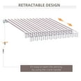 thumbnail image 6 of Outsunny 10' x 8' Manual Retractable Awning Sun Shade Shelter for Patio Deck Yard with UV Protection and Easy Crank Opening, Coffee Stripes, 6 of 9