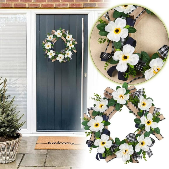 Wreaths for Front Door, Wreath Home Door Decoration Simulation Wreath Door Plate Decoration Versatile and Easy To Hang, Summer Door Wreath