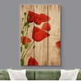 thumbnail image 2 of wall26 Canvas Print Wall Art Red Poppy Flowers on Wood Panels Nature Wilderness Digital Art Realism Chic Colorful Multicolor Ultra for Living Room, Bedroom, Office - 12"x18", 2 of 5