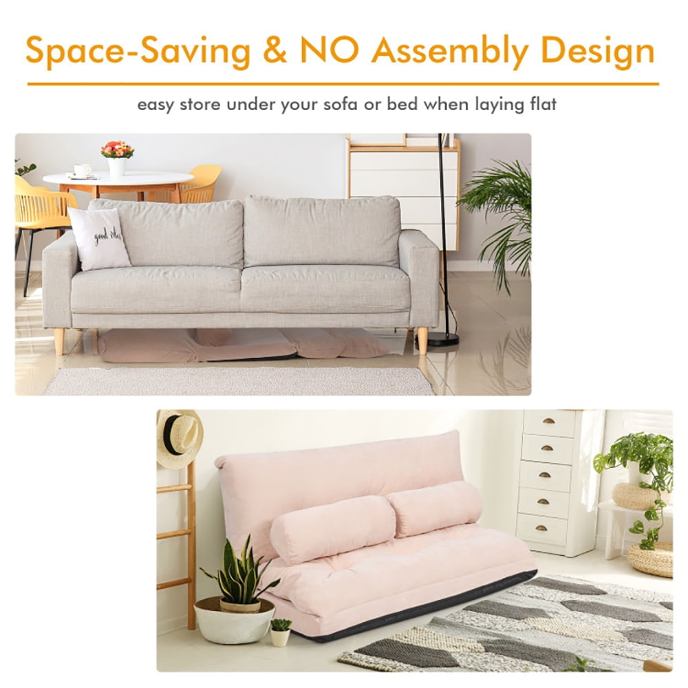 Finihen Adjustable Floor Sofa Couch, Foldable Lazy Sofa Sleeper Bed, Multi-Functional Floor Loveseat, 6-Position Adjustable Sleeper Lounge Couch with 2 Pillows, for Reading, Gaming, Beige Finihen Adjustable Floor Sofa Couch, Foldable Lazy Sofa Sleeper Bed, Multi-Functional Floor Loveseat, 6-Position Adjustable Sleeper Lounge Couch with 2 Pillows, for Reading, Gaming, Beige