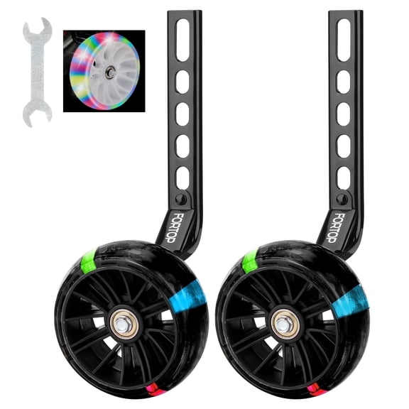 FORTOP Heavy-Duty Bike Training Wheels for Single-Speed Kids' Bikes, Fits 12 14 16 18 20 Inch Children's Bicycles, 1 Pair