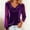 *Purple, variant on Women's Chiffon Velvet Trim Silver Foil Mesh Long Sleeve Draped Cowl Neck Top Purple,Womens Plus S