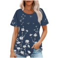 thumbnail image 1 of Fiudx Ofertas y Liquidaciones Top Estampado con Cuello Redondo y Manga Corta Informal para Mujer a La Moda, 1 of 3