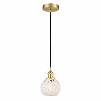 Innovations Lighting - White Mouchette - 1 Light Cord Hung Mini Pendant In