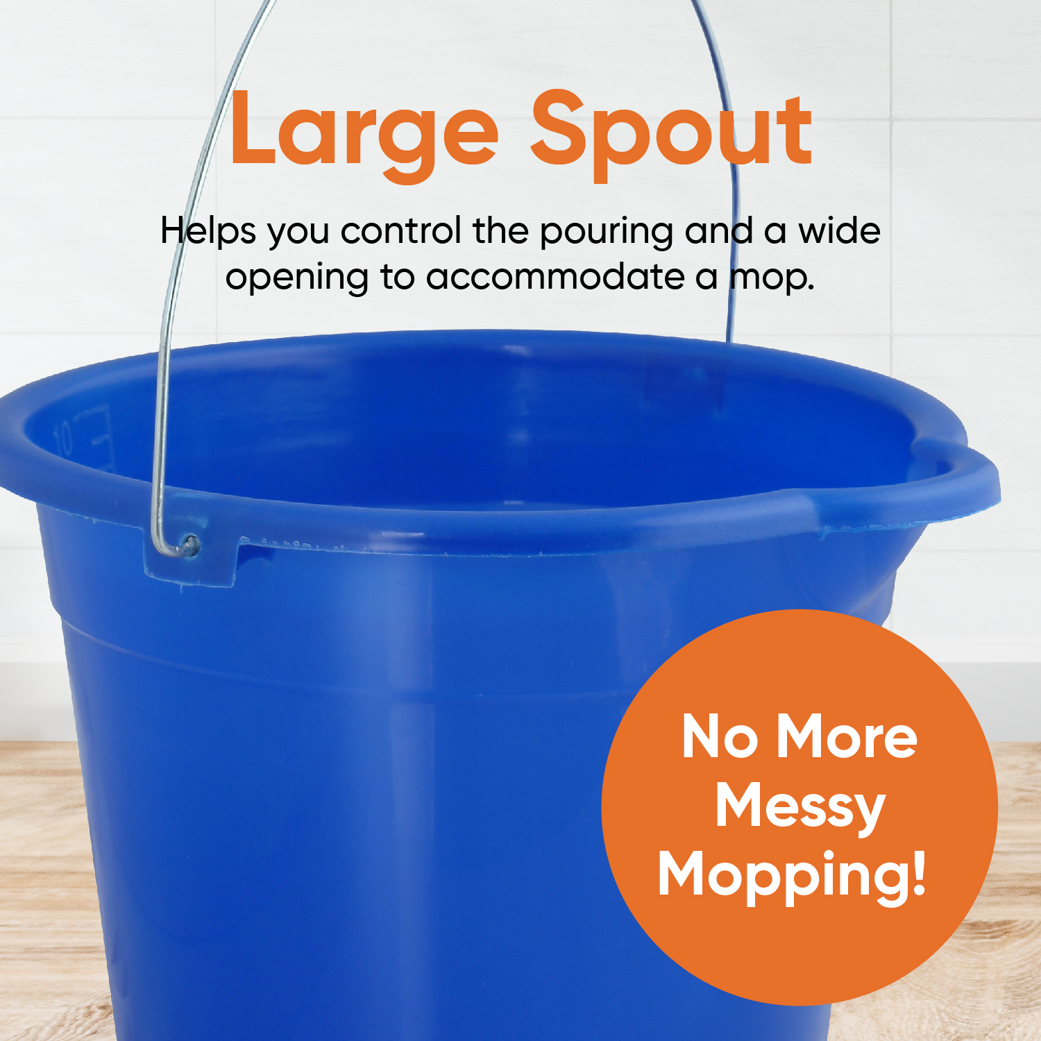 New Superio Plastic Bucket with Grip Handle, 16 Liter Large Spout Cleaning  Pail, Heavy Duty Bucket Home Floor Mopping, Bath, Car Wash, Bowls for