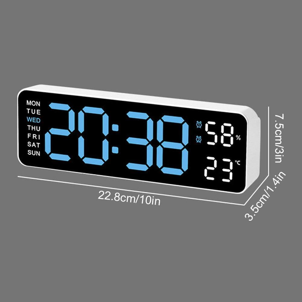 Digital Wall Clock,Digital Calendar,Large Wall Clock,13" Large Display Digital Clock,LED Digital Clock with Remote Control,Countdown Dimmer Large Clock with DST Date Week Temperature(wwx)