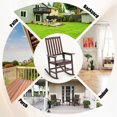 thumbnail image 6 of Easy4Home Acacia Wood Patio Rocking Chair Outdoor All Weather Resistant Porch Rocker, Dark Brown, 6 of 7