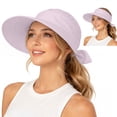 thumbnail image 2 of Pumxq Sun Visor Hats for Womens Wide Brim UV Protection for Beach Summer Packable Cap Light Violet One Size, 2 of 8