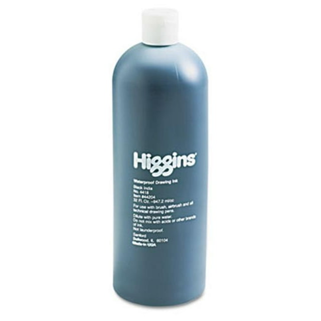 Higgins 44204 Higgins Waterproof India Ink for Art/Technical Pens- Black- 32 oz Bottle