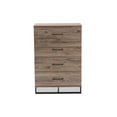 thumbnail image 4 of Baxton Studio Daxton Modern and Contemporary Rustic Oak Finished Wood 4-Drawer Storage Chest, 4 of 9