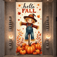 thumbnail image 3 of Rustic Design Hello Fall Banner Scarecrow Decoration Autumn Leaves Harvest for Seasonal Decor Thanksgiving Decoration Outdoor Events, 3 of 9