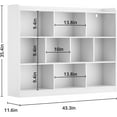 thumbnail image 7 of DIYART White Wood Bookcase with 3 Tier Open Shelves, 10-Cube Storage Shelf, 43.3" W x 35.4" H, 7 of 7
