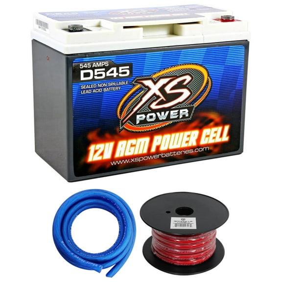 XS Power D545 800 Amp Car Audio Battery   Terminal Hardware   Power/Ground Wires