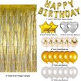 thumbnail image 3 of Juego de decoraciones para fiestas de cumpleaños LANNMXG con pancartas globos confeti dorados, 3 of 3
