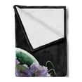 thumbnail image 2 of Xray Flowers Soft Flannel Fleece Throw Blanket, Human Skull and Skeleton with Purple Tones Floral Wreath Science Psychology, Cozy Plush for Indoor and Outdoor Use, 50" x 70", Multicolor, by Ambesonne, 2 of 5