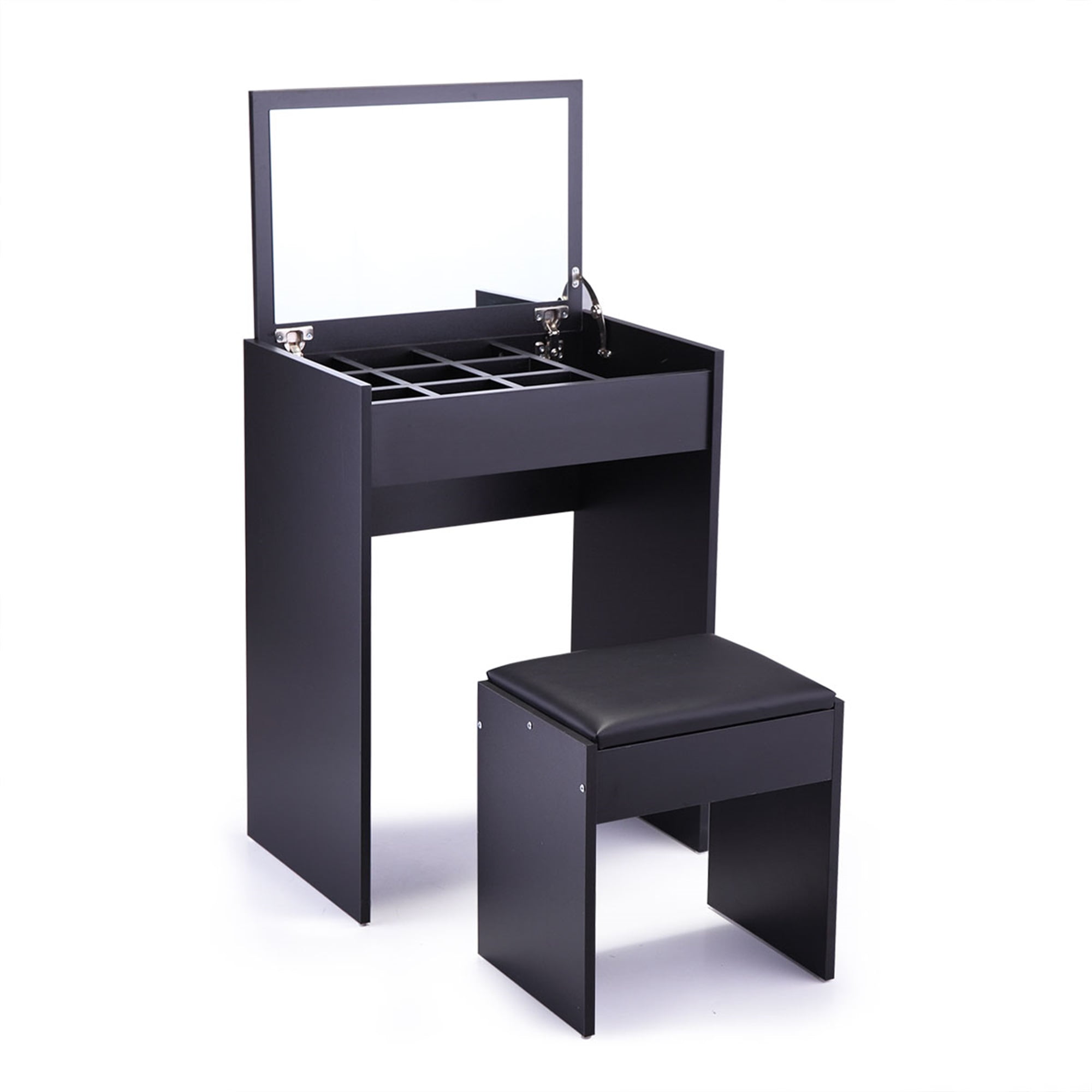 Spaco Small Makeup Vanity Desk with Mirror Makeup Vanity, Black Vanity Spaco Small Makeup Vanity Desk with Mirror Makeup Vanity, Black Vanity