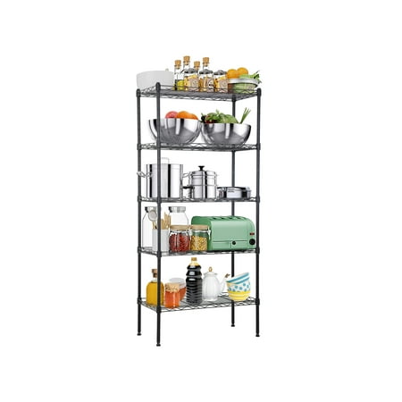 

5 Tier Metal Storage Shelves Adjustable Wire Shelving Unit Storage NSF-Certified Storage Racks and Shelving for Small Spaces Freestanding Storage Shelf for Restaurant Pantry Kitchen Bathroom Closet