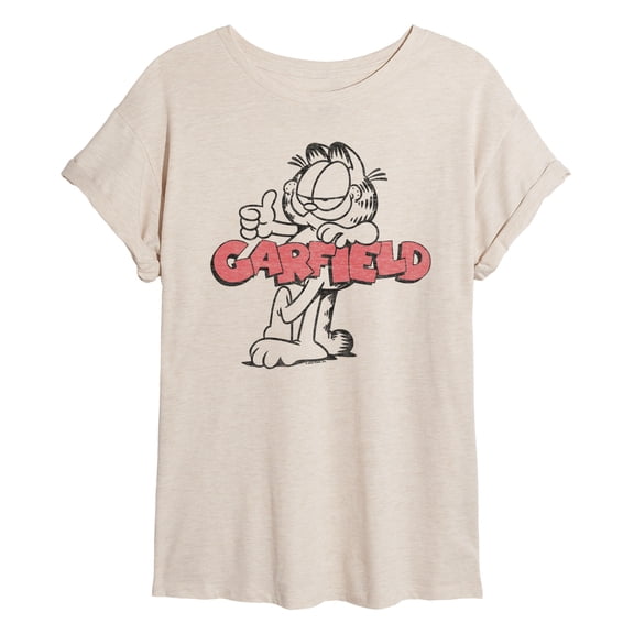 Garfield - Garfield Logo Thumbs Up Oversized Graphic T-Shirt
