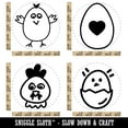 thumbnail image 2 of Chicken Wary Doodle Rooster Chick Hatching Heart Egg Rubber Stamp Set for Scrapbooking Crafting Stamping - Large 1-1/4 Inch, 2 of 7