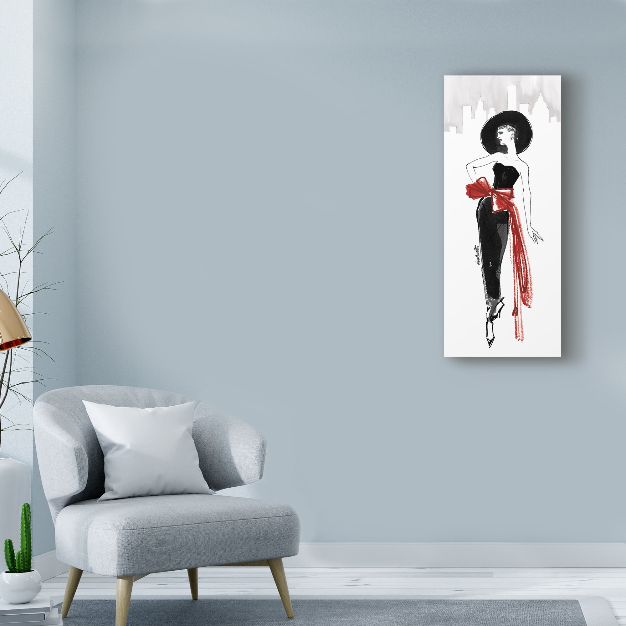 Trademark Fine Art 'Fifties Fashion IV Red Scarf' Canvas Art by Anne Tavoletti