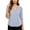 Blue, variant on JOANKDMI V Neck T Shirts for Women Striped 3/4 Sleeve Blouses Business Casual Work Shirts Flattering Loose Fit Dressy Tees