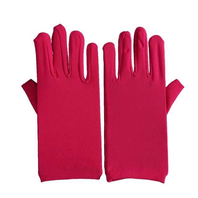 tredstone Gants en Spandex pour Femmes Vêtements de Cosplay Multicolores Ajustables Protection Solaire pour Soirée Rouge Rose 1Set