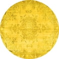 thumbnail image 1 of Ahgly Company Machine Washable Indoor Round Persian Yellow Traditional Area Rugs, 6' Round, 1 of 4