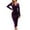A-Purple331, variant on Women's Solid Dress Fitted V Neck Long Sleeve Velvet Ruched Tulip Hem Midi Dress Luxe Sexy Evening Dresses