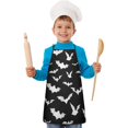 thumbnail image 2 of Halloween Bat Pattern Kids Aprons for Girls and Boys,Adjustable Neck Strap Toddler Aprons for Kids Cooking Baking,23.6"x19", 2 of 7