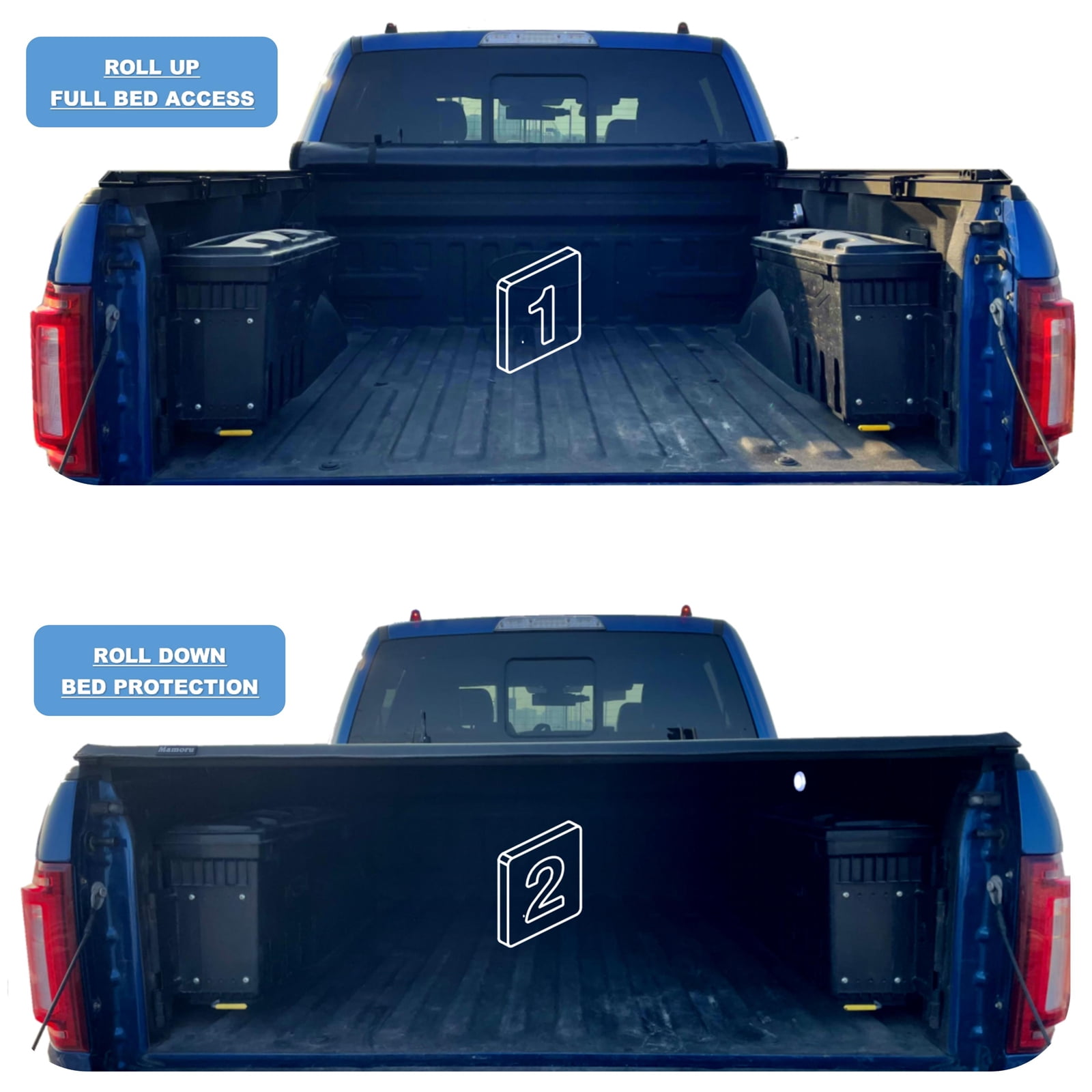 Mamoru Soft Roll Up 5.6ft Truck Bed Cover Compatible for 2015 2016 2017 2018 2019 2020 2021 2022 2023 2024 2025 F-150 and Lightning Vinyl Tonneau Cover | Styleside