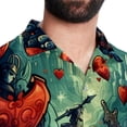 thumbnail image 5 of Love Men's Short Sleeve Poplin Shirt, Casual Printed Beach Button Down Summer Unisex Shirts, 5 of 6
