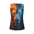 thumbnail image 5 of Lsque Red And Blue Fire Lion Printed Workout Tank Tops for Women, Athletic Sports Tank Tops, Compression Sleeveless Dry Fit Shirts,Sleeveless Yoga Shirt-X-Large, 5 of 9